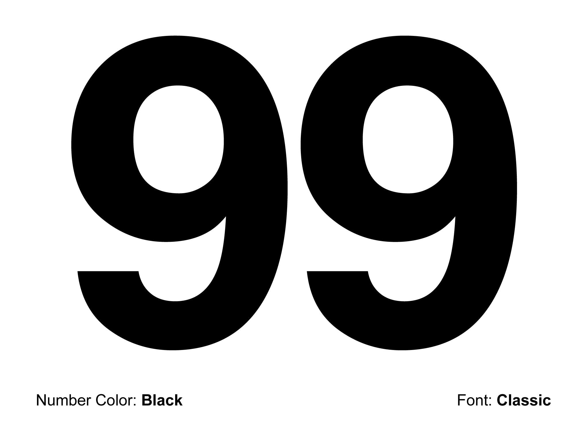 Black Numbers Decals 6mm - For 1/43, 1/32, 1/24 Scale Models
